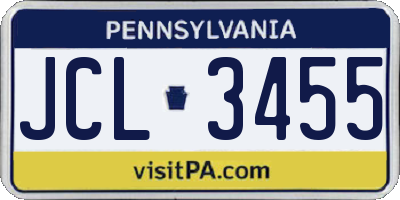 PA license plate JCL3455