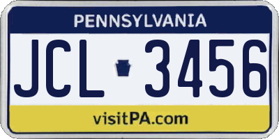 PA license plate JCL3456