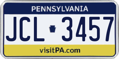 PA license plate JCL3457