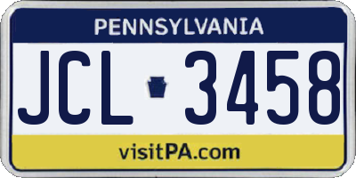 PA license plate JCL3458