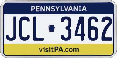 PA license plate JCL3462
