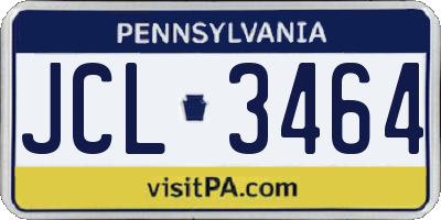 PA license plate JCL3464