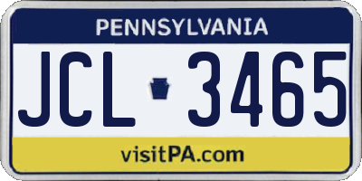 PA license plate JCL3465