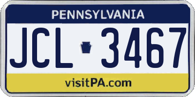 PA license plate JCL3467