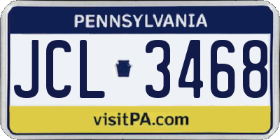 PA license plate JCL3468