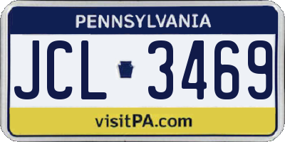 PA license plate JCL3469