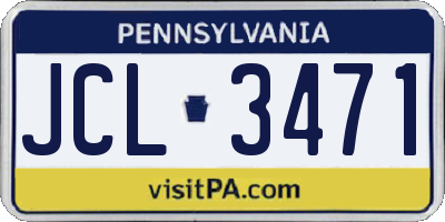PA license plate JCL3471