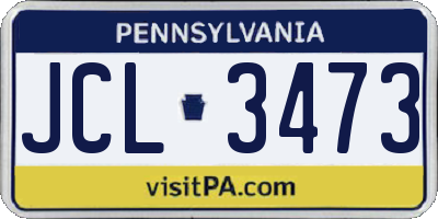 PA license plate JCL3473