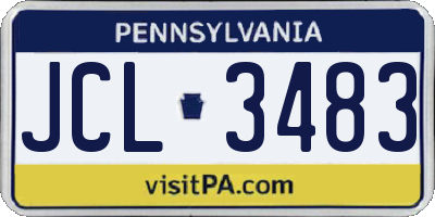 PA license plate JCL3483