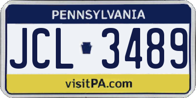 PA license plate JCL3489