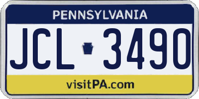 PA license plate JCL3490