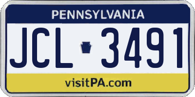 PA license plate JCL3491