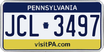 PA license plate JCL3497