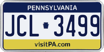 PA license plate JCL3499
