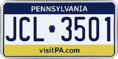 PA license plate JCL3501