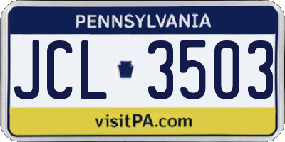 PA license plate JCL3503