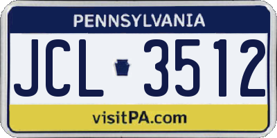 PA license plate JCL3512