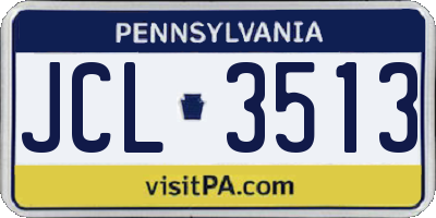 PA license plate JCL3513