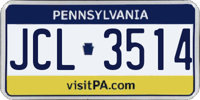 PA license plate JCL3514