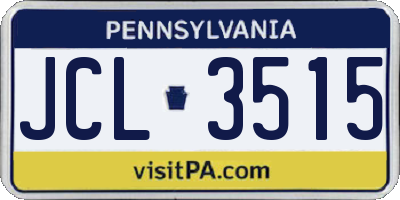 PA license plate JCL3515
