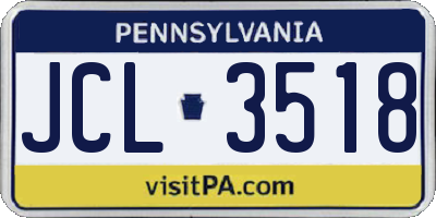 PA license plate JCL3518