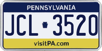 PA license plate JCL3520