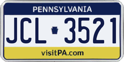 PA license plate JCL3521