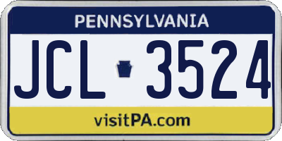 PA license plate JCL3524