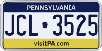 PA license plate JCL3525