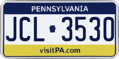 PA license plate JCL3530