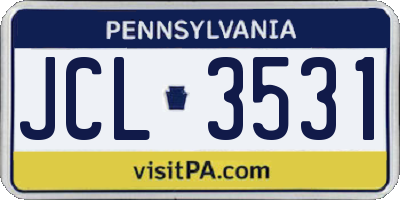 PA license plate JCL3531