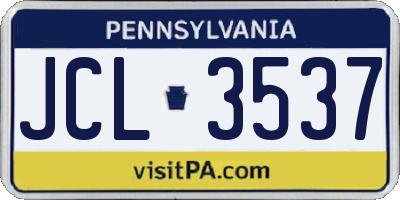 PA license plate JCL3537