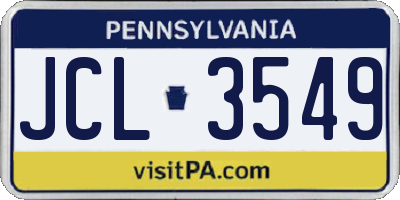 PA license plate JCL3549