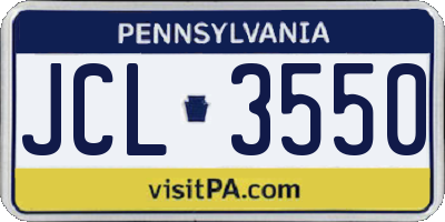 PA license plate JCL3550
