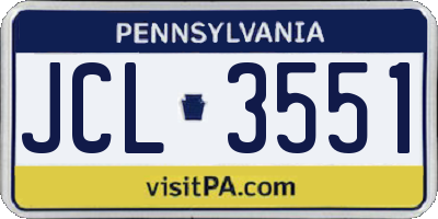 PA license plate JCL3551