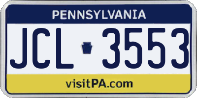 PA license plate JCL3553