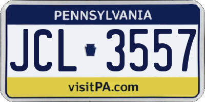PA license plate JCL3557