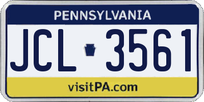 PA license plate JCL3561