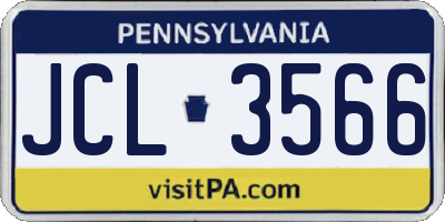 PA license plate JCL3566