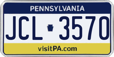 PA license plate JCL3570