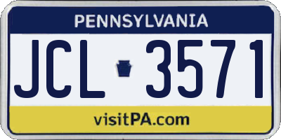 PA license plate JCL3571