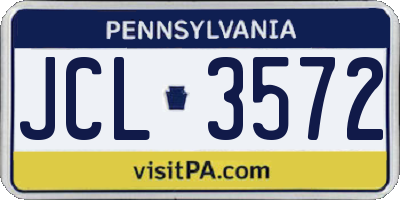 PA license plate JCL3572