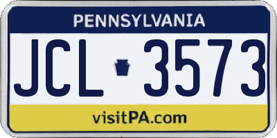 PA license plate JCL3573