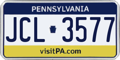 PA license plate JCL3577