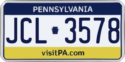 PA license plate JCL3578