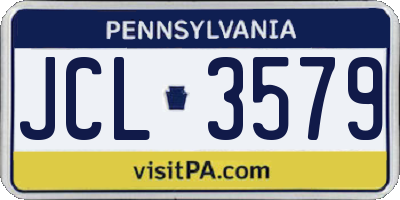 PA license plate JCL3579