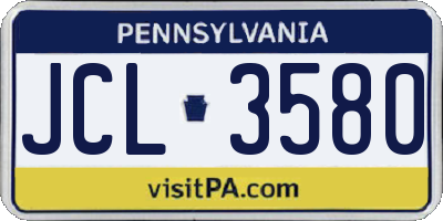 PA license plate JCL3580