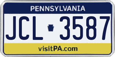 PA license plate JCL3587