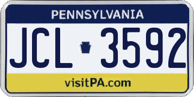 PA license plate JCL3592