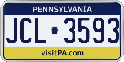 PA license plate JCL3593